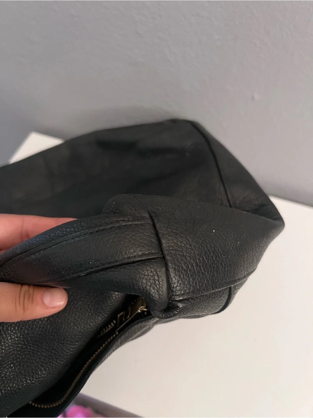 Coach Black Pebbled Leather Hobo Shoulder Bag with Silver Hardware